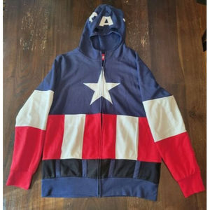 Marvel Captain America Full Zip-Up Hoodie/Sweatshirt Men's Size Large
